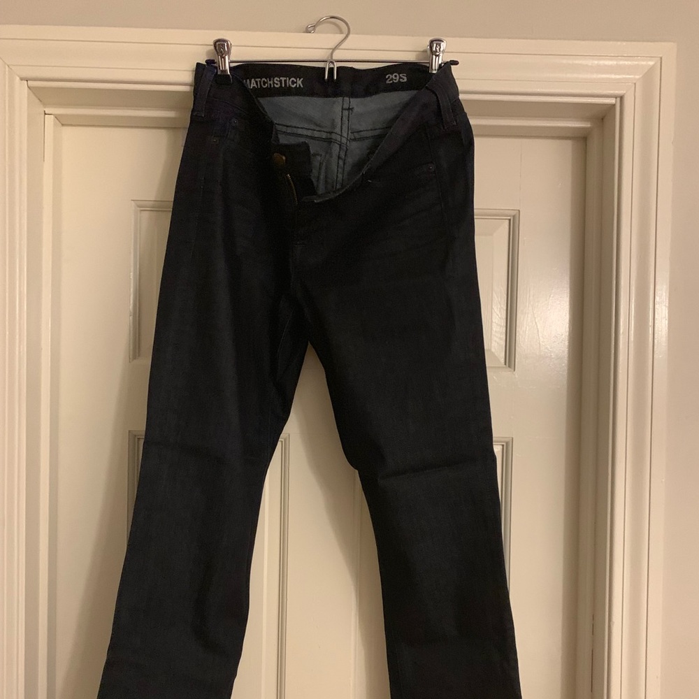 Dark wash matchstick jeans